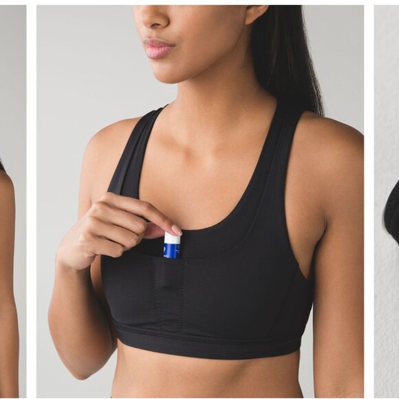 Black Lululemon Run: Stuff Your Bra Sports Bra - Picture 6 of 6